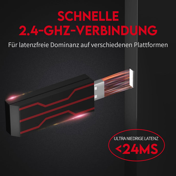 HUHD 2.4G Wireless Gaming Headset für PS4,PS4 Slim Nintendo Switch und PC Deep Bass und rotierende M