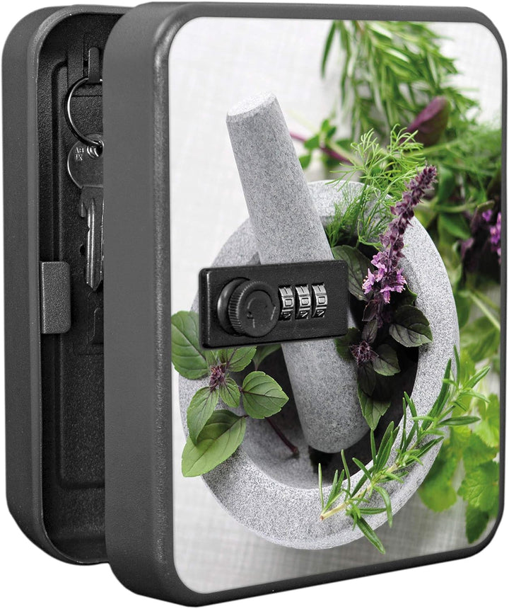 banjado® Burg-Wächter® abschliessbarer Schlüsselkasten mit Motiv Kräuter für 20 Schlüssel - Schlüsse