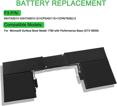 XITAIAN 7.57V 60.8Wh 8030mAh G3HTA001H Ersatz Laptop Akku für Microsoft G3HTA001H 2(1ICP5/40/115+1IC