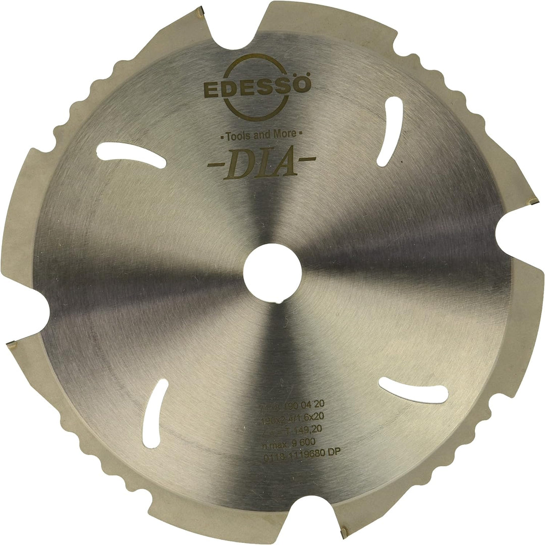 Edessö 5111900420 DP-Kreissägeblatt SDB 190x2,4/1,6x20 Z=4 F neg, Silber