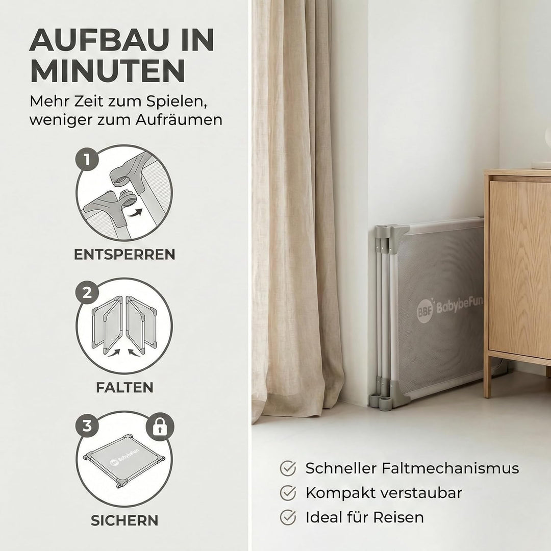 BabybeFun Laufstall Baby faltbar - Parent (2-Teilig (Erweiterung)), 2-Teilig (Erweiterung)