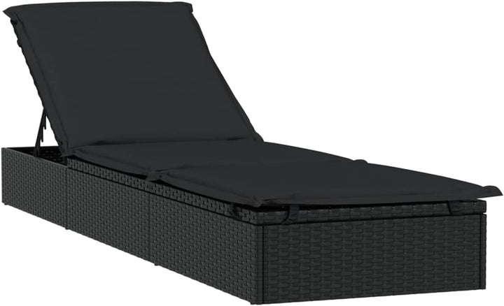 Yolola Sonnenliege mit Dach, Gartenliege mit Runddach, Poly Rattan, bis 150 kg belastbar, Rückenlehn