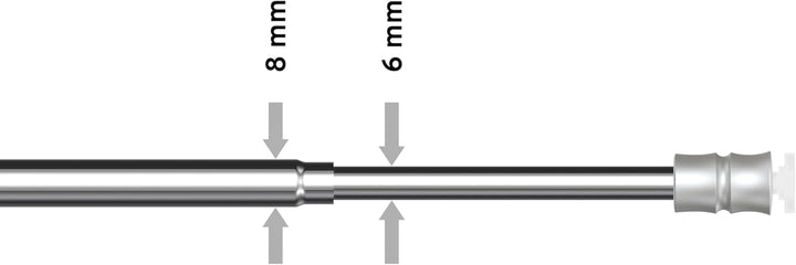 Interdeco Klemmstangen (2 Stück), Klemmfix Scheibenstangen mit Gummistopfen Chrom in 8/6 mm Ø, Flexo