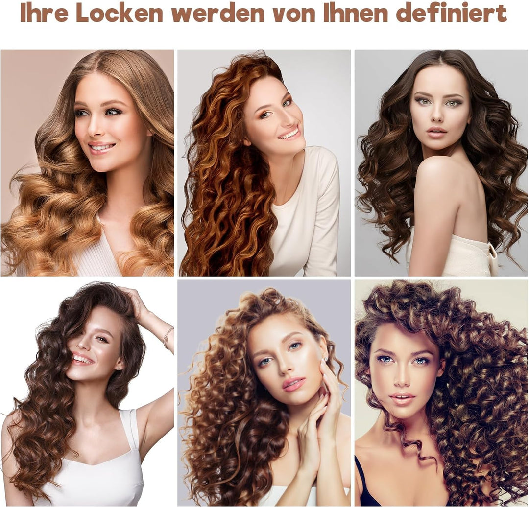 5-in-1 Lockenstab-Set - Wellenlockenstab - Geeignet für alle Haartypen, Keramikmaterial, schnelles A