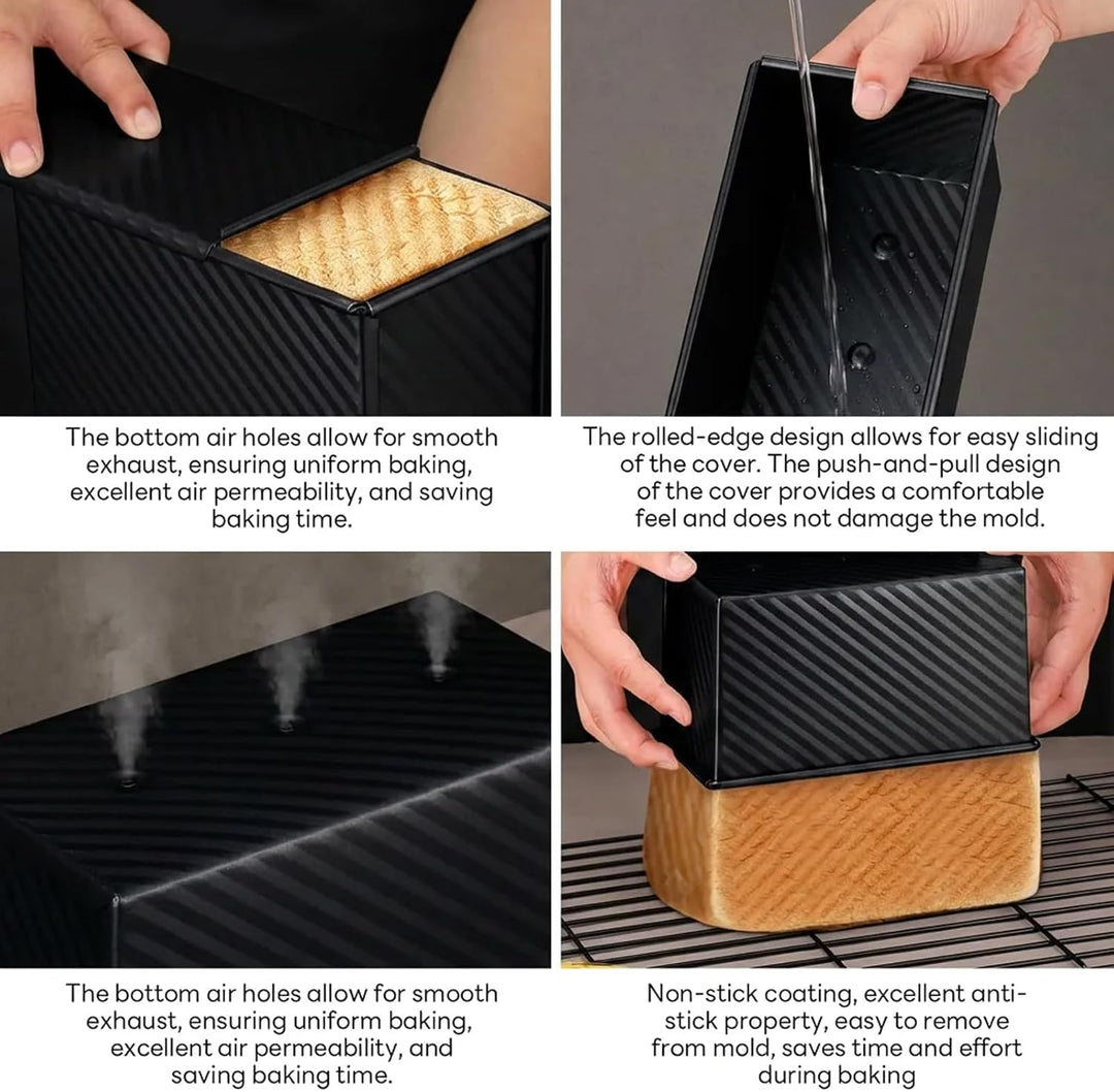 1000g Toastbrot Backform Mit Deckel, Kastenform Kuchen Rechteckig Kuchenform Eckig Kastenform Brotba