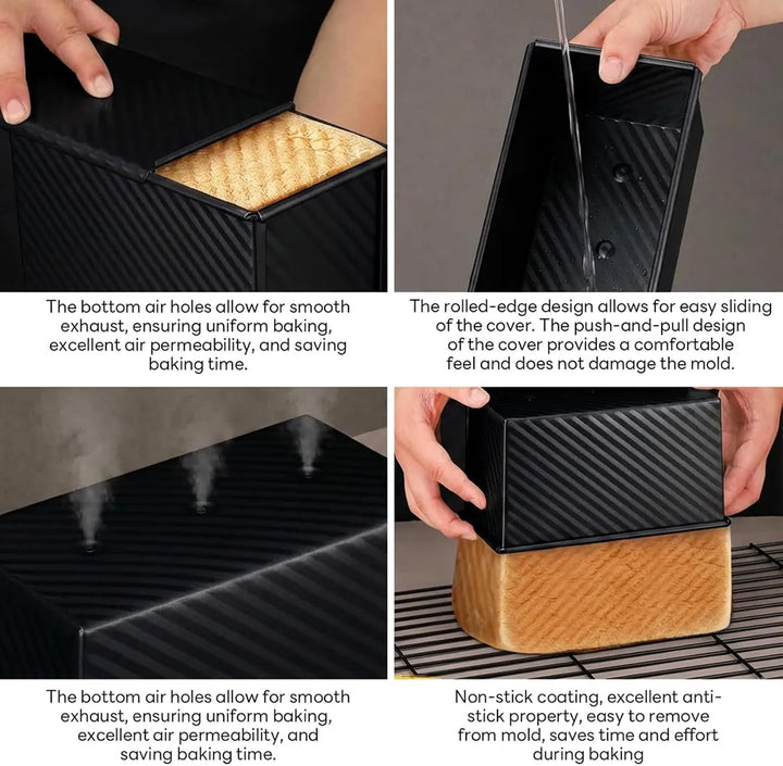 1000g Toastbrot Backform Mit Deckel, Kastenform Kuchen Rechteckig Kuchenform Eckig Kastenform Brotba
