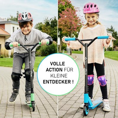 SportPlus Stuntscooter, Freestyle Scooter, ABEC 9 Kugellager,3-Fach verschraubte Lenkerklemme, 100mm
