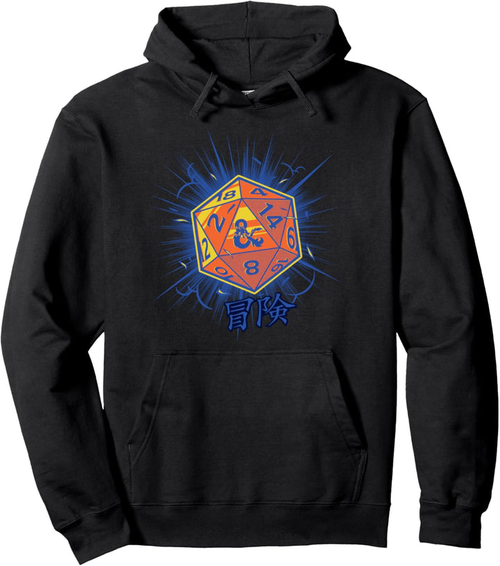 Dungeons & Dragons Gold and Blue Die Pullover Hoodie