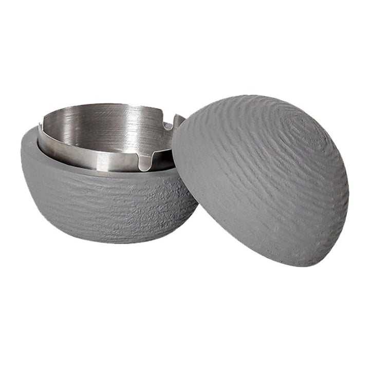 Aschenbecher mit Deckel - Aschenbecher für Draussen Innen - Outdoor Minimalismus Schwarz Weiss Grau
