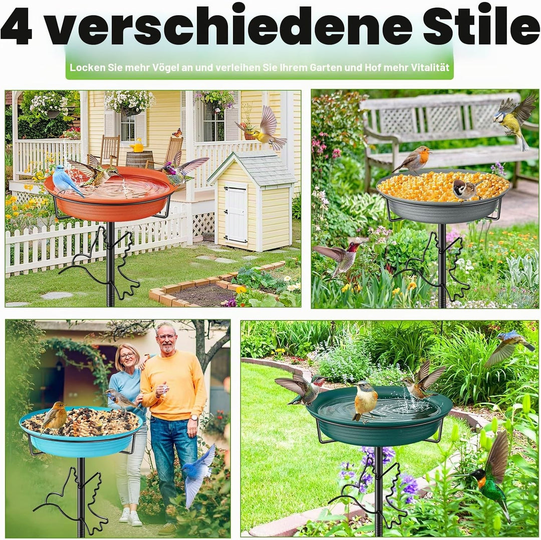 Vogeltränke Vogelbad Futter Schale Wasserstelle Stehend, Vogelbad Garten für Wildvögel Wassertränke