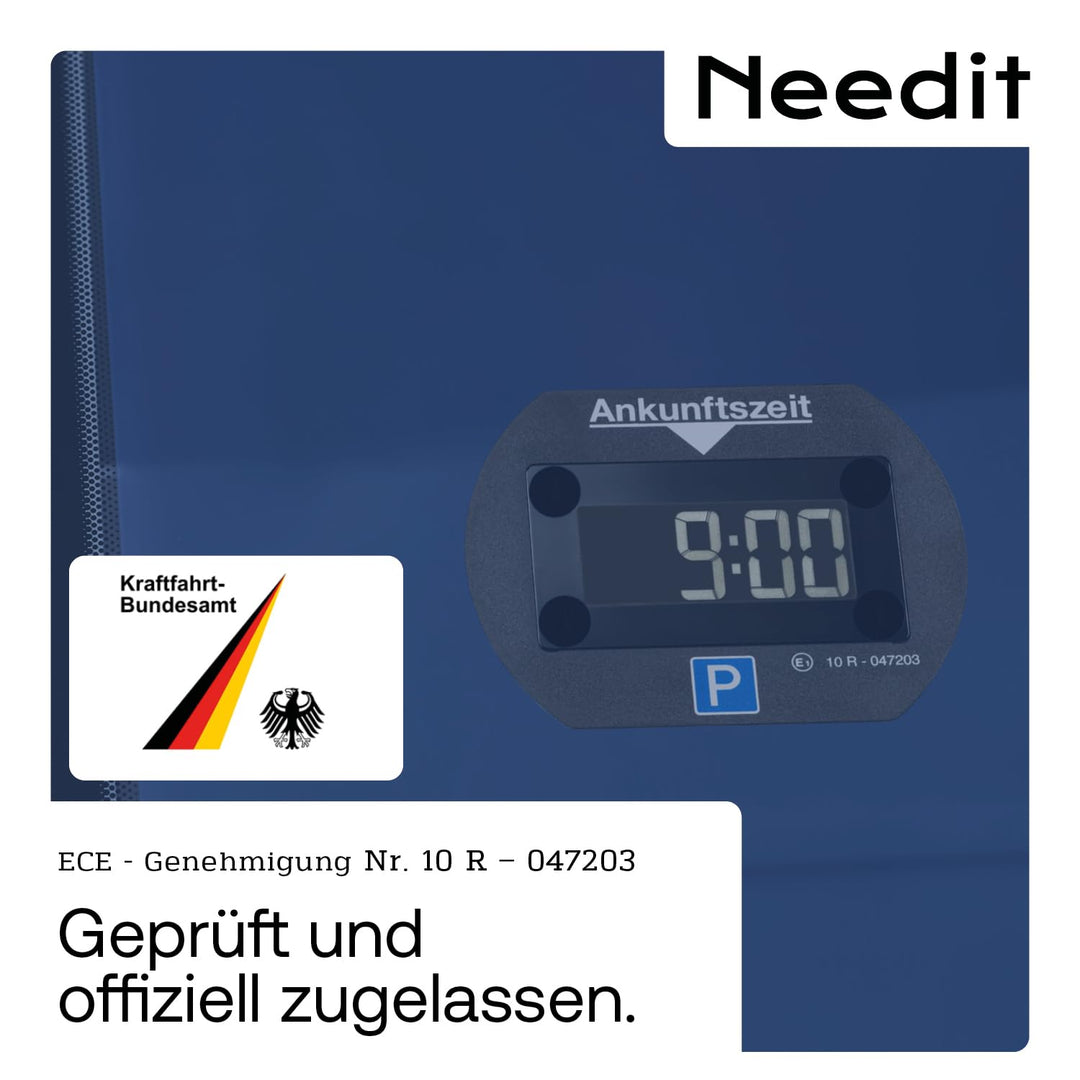 2X Park Lite elektronische Parkscheibe Digitale Parkuhr schwarz mit offizieller Zulassung vom KBA -