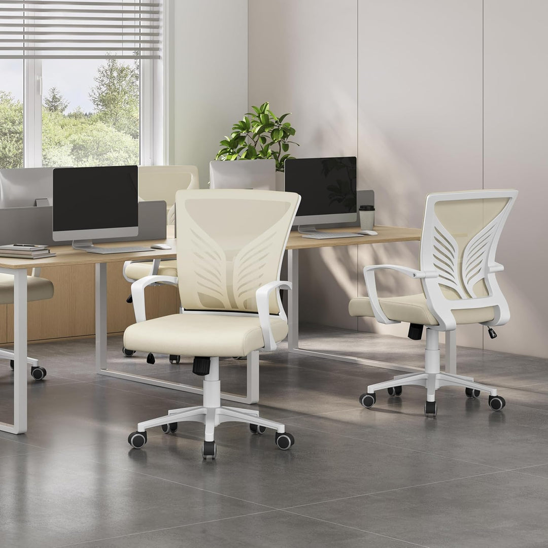 Yaheetech Bürostuhl Ergonomisch Schreibtischstuhl mit Schaukelfunktion Drehstuhl mit Gepolstertem Si