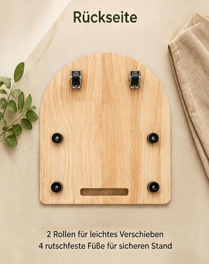 Gleitbrett für Thermomix TM7, Brett für Thermomix mit Rollen &amp; Gummifüssen, Schützt die Waage, Robus