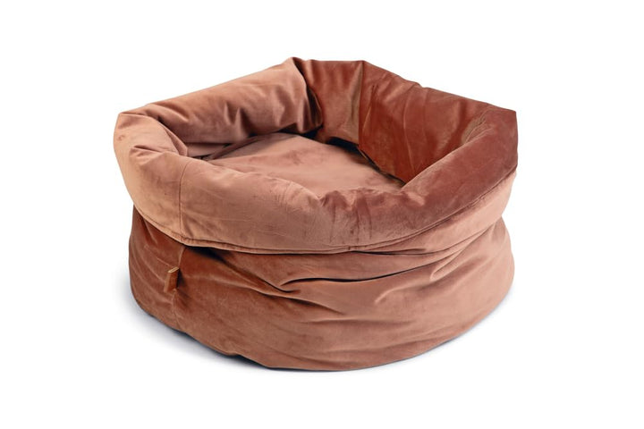 Designed by Lotte DBL Fluco, Katzenkorb, Samt, pink, 45x45x35 cm