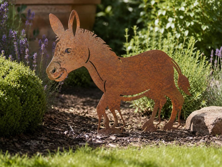 Kapaga - Gartenfigur aus Rost auf Einschlagbeinen - Metall Tierfigur - Edelrost Dekofigur - Tier Fig