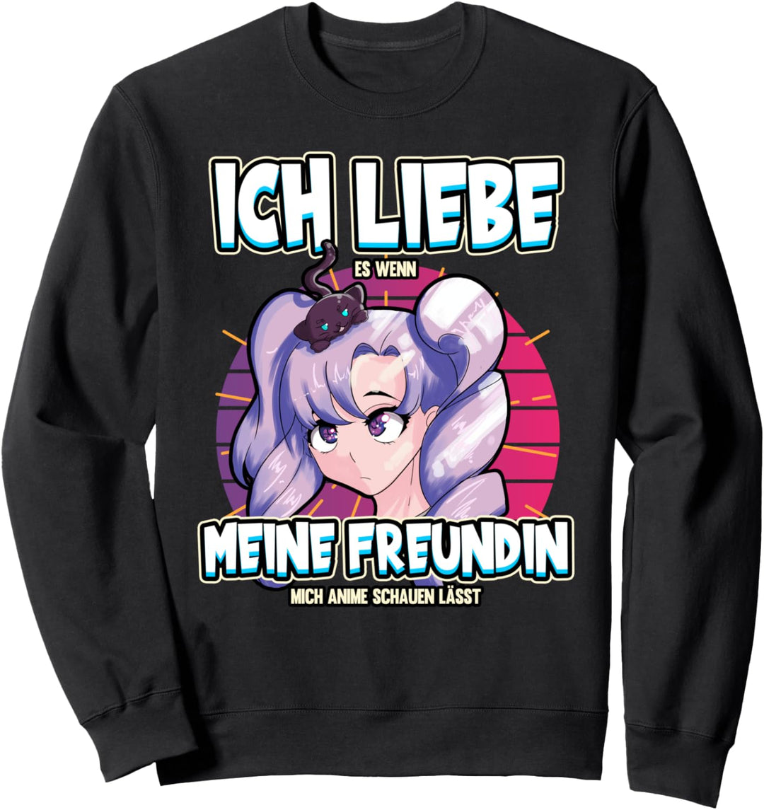 Ich liebe mein Freundin Anime Baka Otaku Manga Valentinstag Sweatshirt