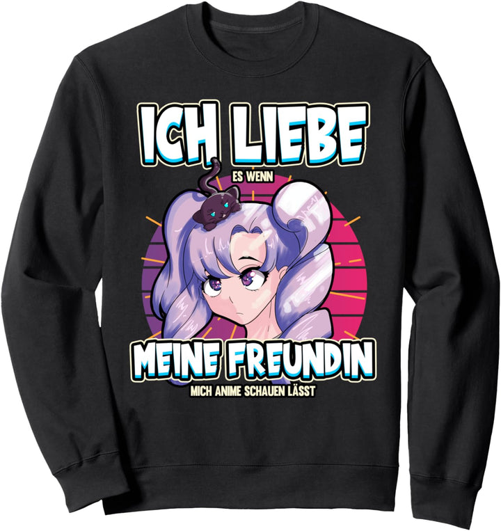 Ich liebe mein Freundin Anime Baka Otaku Manga Valentinstag Sweatshirt