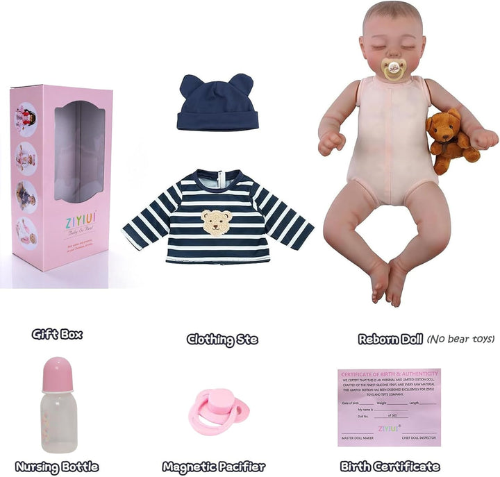 ZIYIUI Reborn Babys mädchen 22 Zoll 55cm Lebensecht Reborn Babypuppe WeichSilikon Vinyl Puppen Wie e