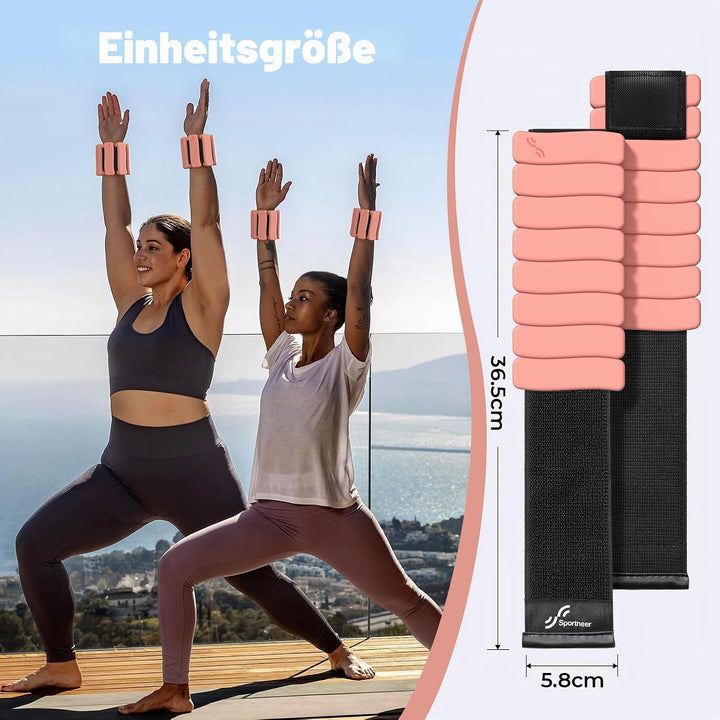 Sportneer tragbare Gewichtsmanschetten – 2er-Set (Jeweils 1 kg) für Damen und Herren, modisches knöc