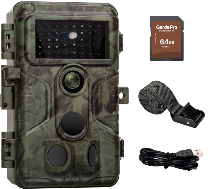 GardePro A3S Wildkamera mit 32GB SD-Karte, 64MP 1296P H.264 Video Wildtierkamera mit Klarer 30m No G