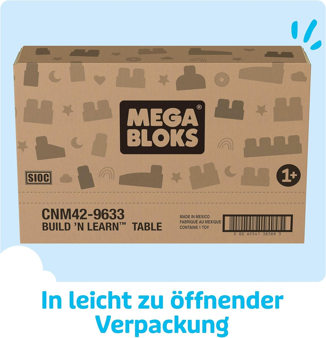 MEGA CNM42 Bloks BAU- und Spieltisch mit grossen Bauklötzen, Bauspielzeug für Kleinkinder (30 Teile)