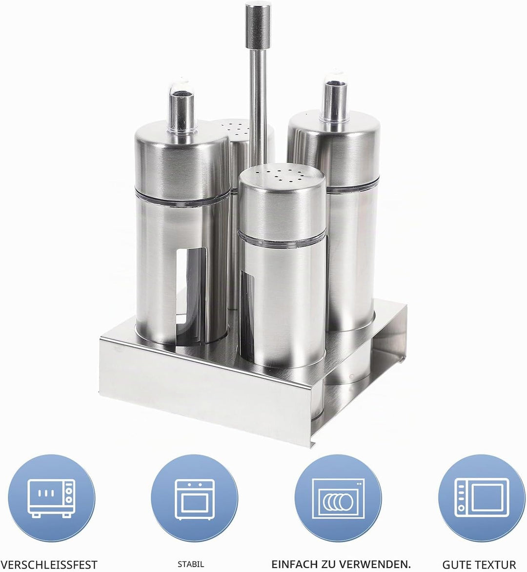 YARNOW Öl Und Essig Salz Pfeffer Menage Flasche Set Edelstahl Gewürz Dispenser Salz Pfeffer Shaker E