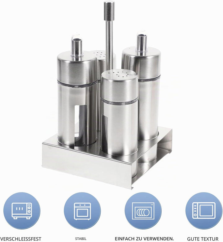 YARNOW Öl Und Essig Salz Pfeffer Menage Flasche Set Edelstahl Gewürz Dispenser Salz Pfeffer Shaker E