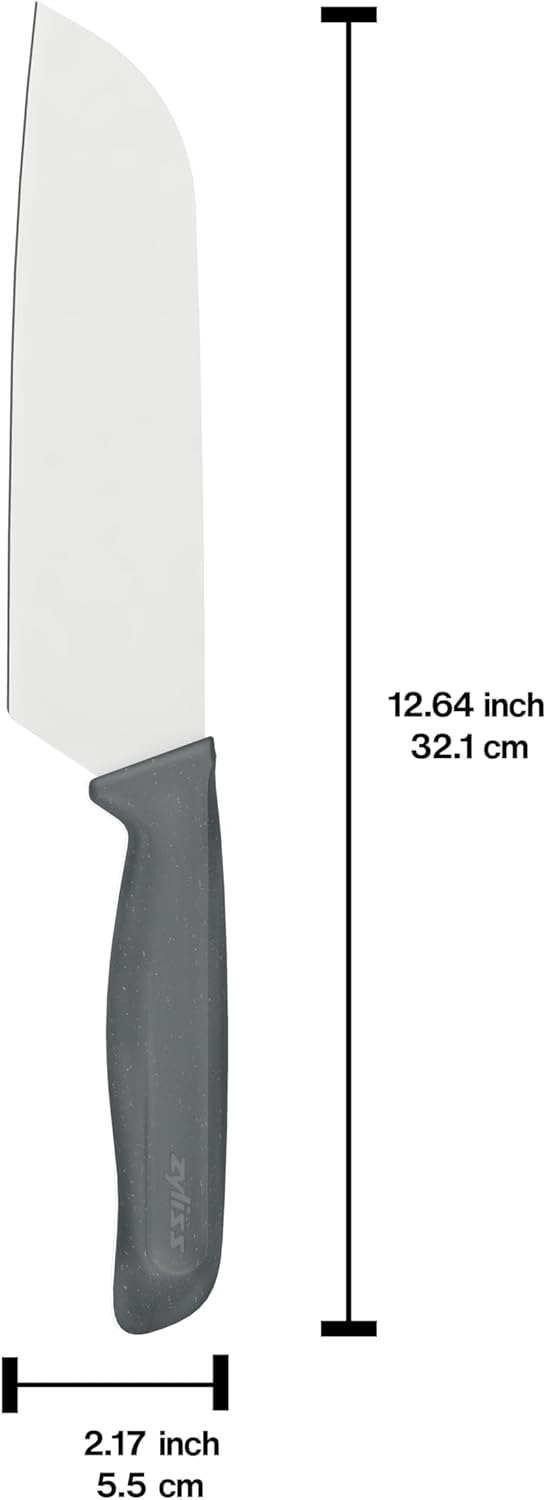 Zyliss Grosses Santokumesser, 17cm Edelstahl, Ultrascharfe Profi Küchenmesser, Mit Nachhaltigem Grif