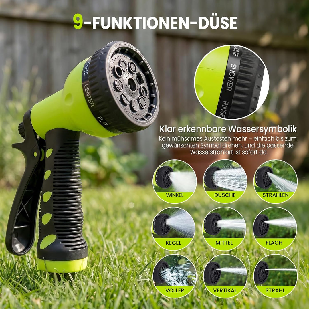 Wand-Schlauchbox, Schlauchtrommel Wasser 30m+2m, 180° Schwenkbar Automatischer Gartenschlauch tromme