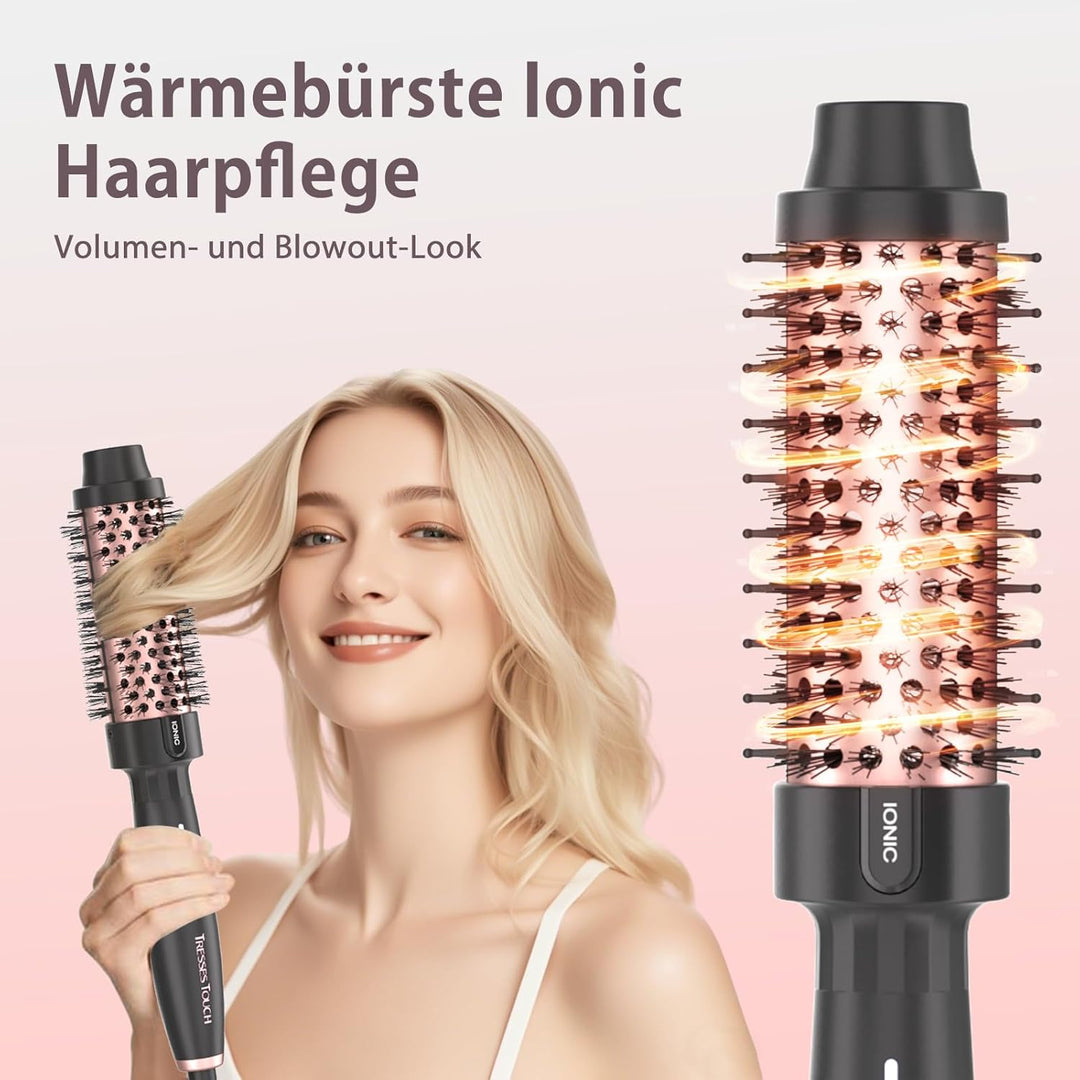 Thermal Brush, Thermobürste Negativ-Ionen, Wärmebürste Rundbürste mit 2 Temperaturstufen, Stylingbür
