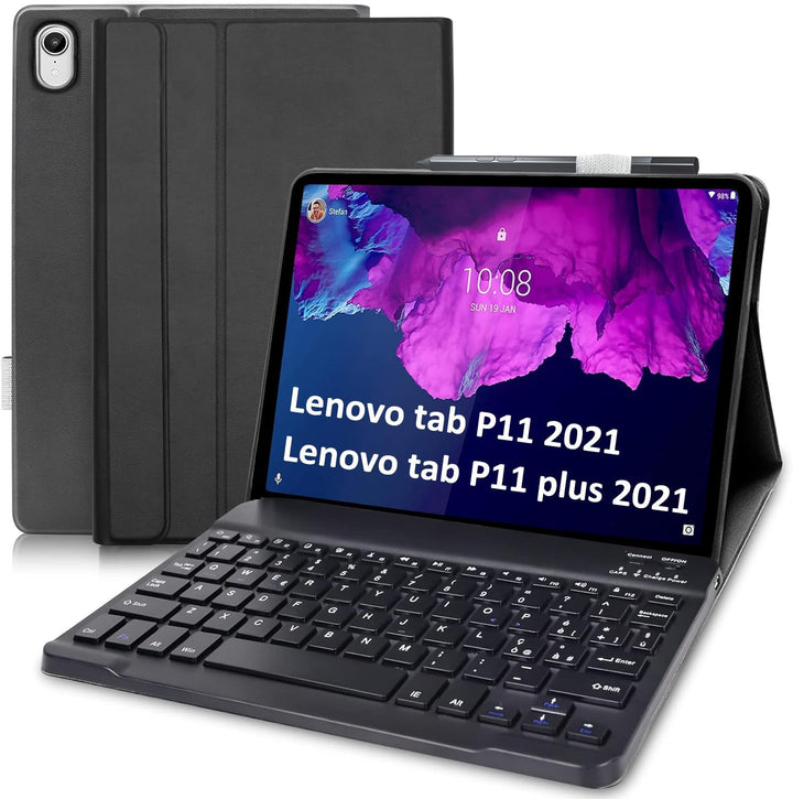 Yeegnar Tastatur mit Schutzhülle für Lenovo Tab P11 / P11 Plus TB-J606 / TB-J607 Italienische Blueto