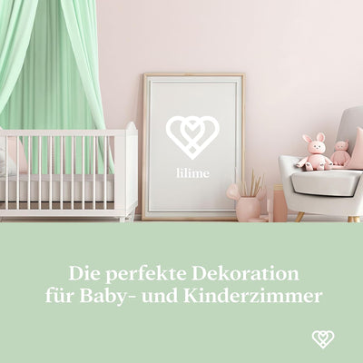 lilime® Betthimmel Baldachin aus 100% Baumwolle, ⌀50cm, Länge 240cm, Moskitonetz, Kinderzimmer, Haus