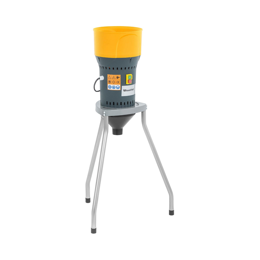 Wiesenfield Elektrische Getreidemühle inkl. Unterbau + 5 Sieben 300 kg/h 1300 W mit Untergestell Sch