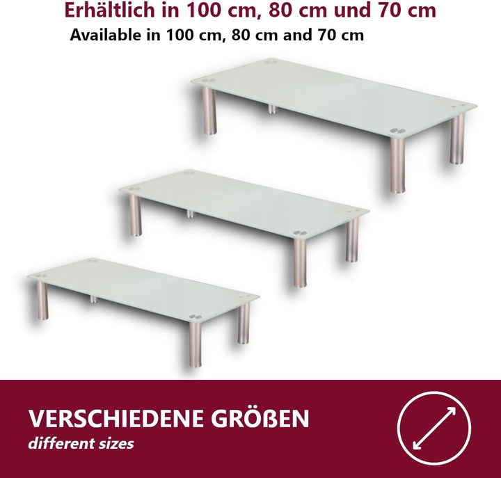 Euro Tische TV-Board TV-Rack Glas in 3 verschiedenen Grössen & Farben - perfekt geeignet als Fernseh