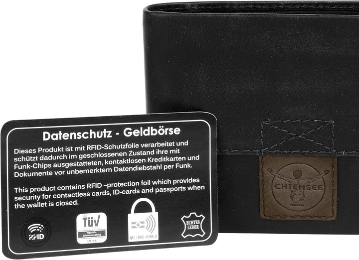 Chiemsee Geldbörse Echt Leder schwarz Herren - 021131, Schwarz