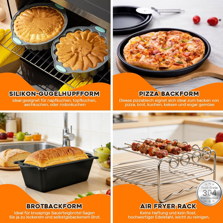 Heissluftfritteuse Zubehör für COSORI Turboblaze 6L Airfryer XXL 5,5L 6,4L, Airfryer Zubehör für Nin