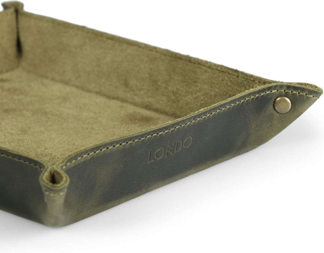 Londo Echtleder Leder Taschenleerer - Vide Poche - Ledertablett Organizer, Praktische Aufbewahrungsb