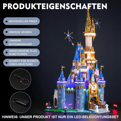 Fernbedienung Dekorationsbeleuchtungsset für Lego 43222 Disney Castle (Nicht Lego), Licht-Kit für Le