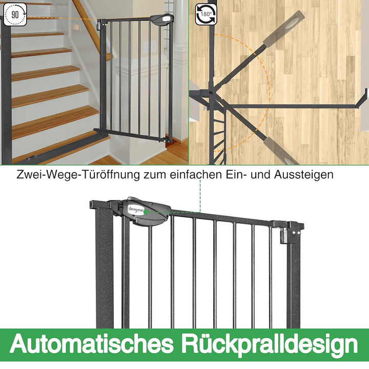 Froadp Türschutzgitter Baby Treppengitter Kindergitter ohne Bohren 95-105cm Türgitter Treppen Beidse