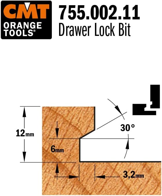 CMT Orange Tools 755.002.11 – Erdbeere für Schubladen Z 2 HM S 6 D 31.7 x 12.7