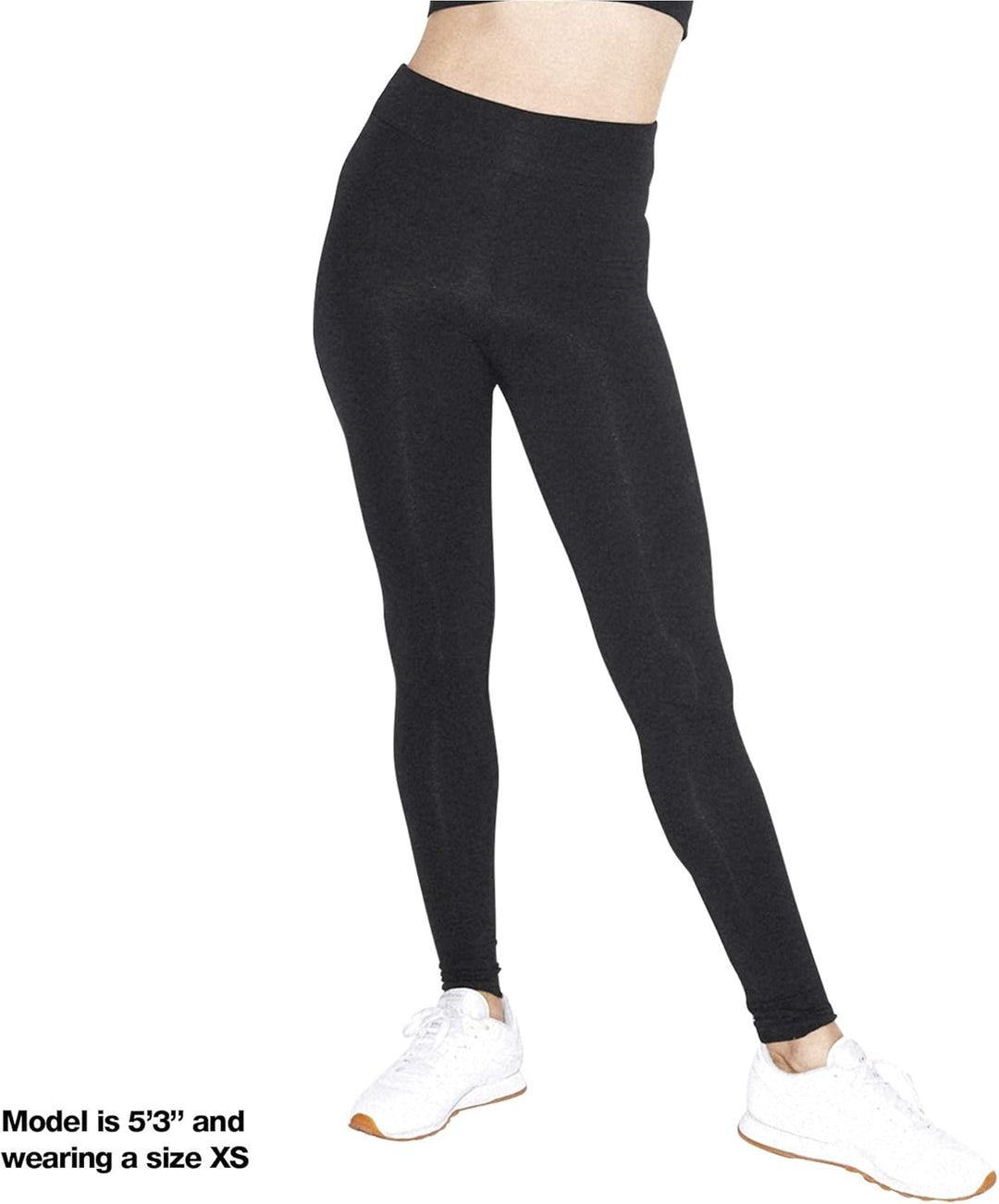 American Apparel Damen Cotton Spandex Jersey High-Waist Leggings S Schwarz, S Schwarz