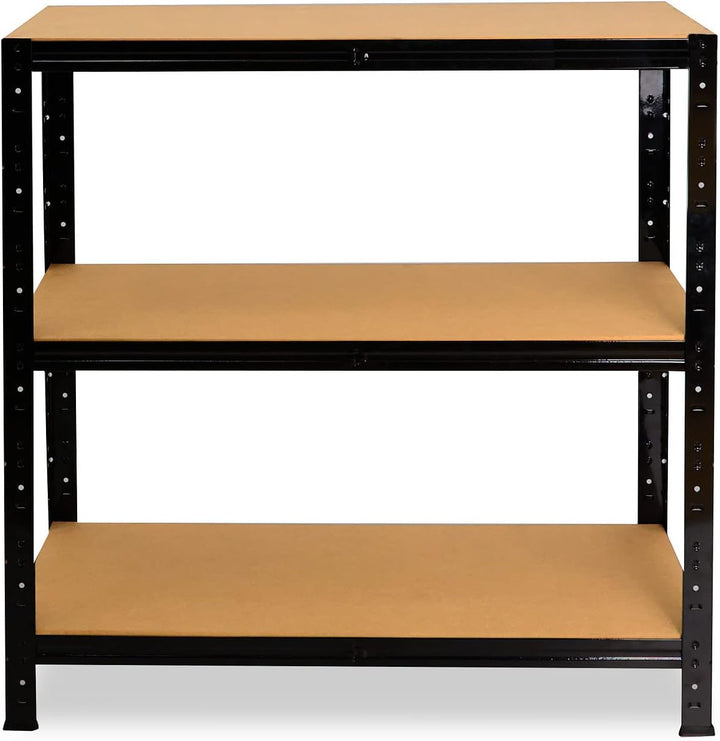 shelfplaza® 90x110x30cm Black Schwerlastregal schwarz/Metallregal schwarz 3 Böden à 175kg Tragkraft/