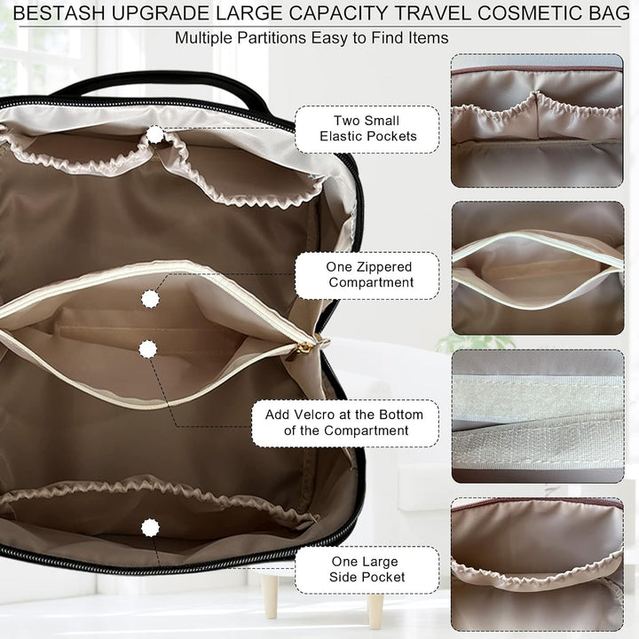 Reise Kosmetiktasche Damen mit Grossem,Tragbare Reise Make Up Tasche,Wasserdichter Schminktasche kul