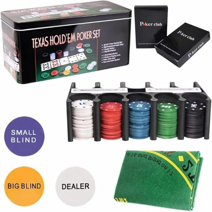 Poker Set für Pokerspiel. Robustes Kartenspiel und Pokerkoffer. Werde der Meister des Zufalls mit di