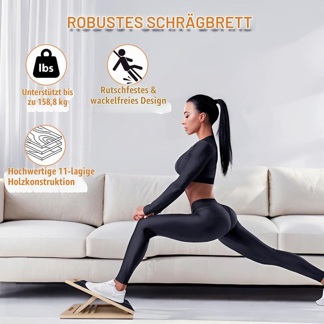 Wadendehner, Slant Board mit Einstellbarem Schrägbrett und Wadenstrecke, Professionelles Wadendehner