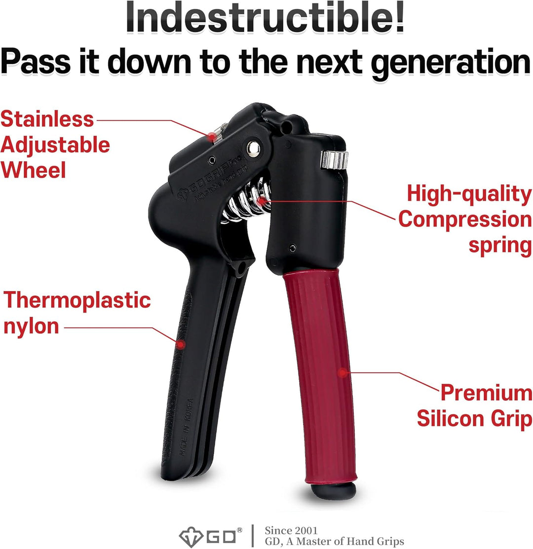 GD Hand Grip Strengthener (Premium Adjustable Hand Grips for Strength Training) Wrist and Forearm Tr