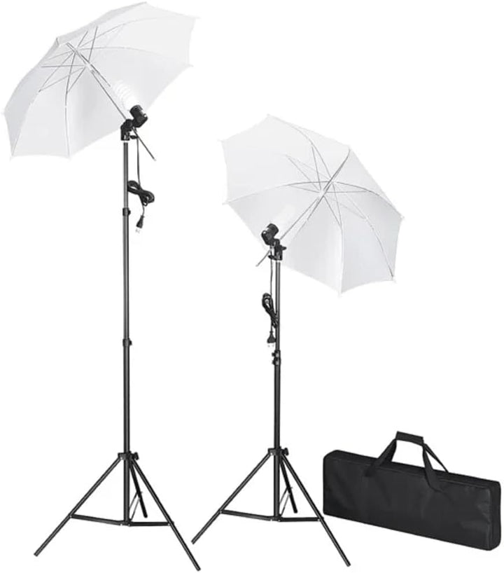Mangloder Fotostudio-Set mit Hintergrund, Studioleuchten, Softboxen und Schirmen für professionelle