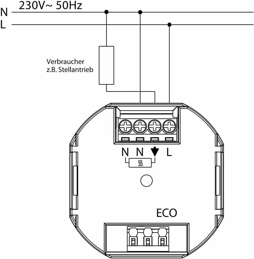 Ritzer Raumthermostat Digital für Busch-Jaeger Reflex SI, SI Linear und Duro 2000 für Fussbodenheizu