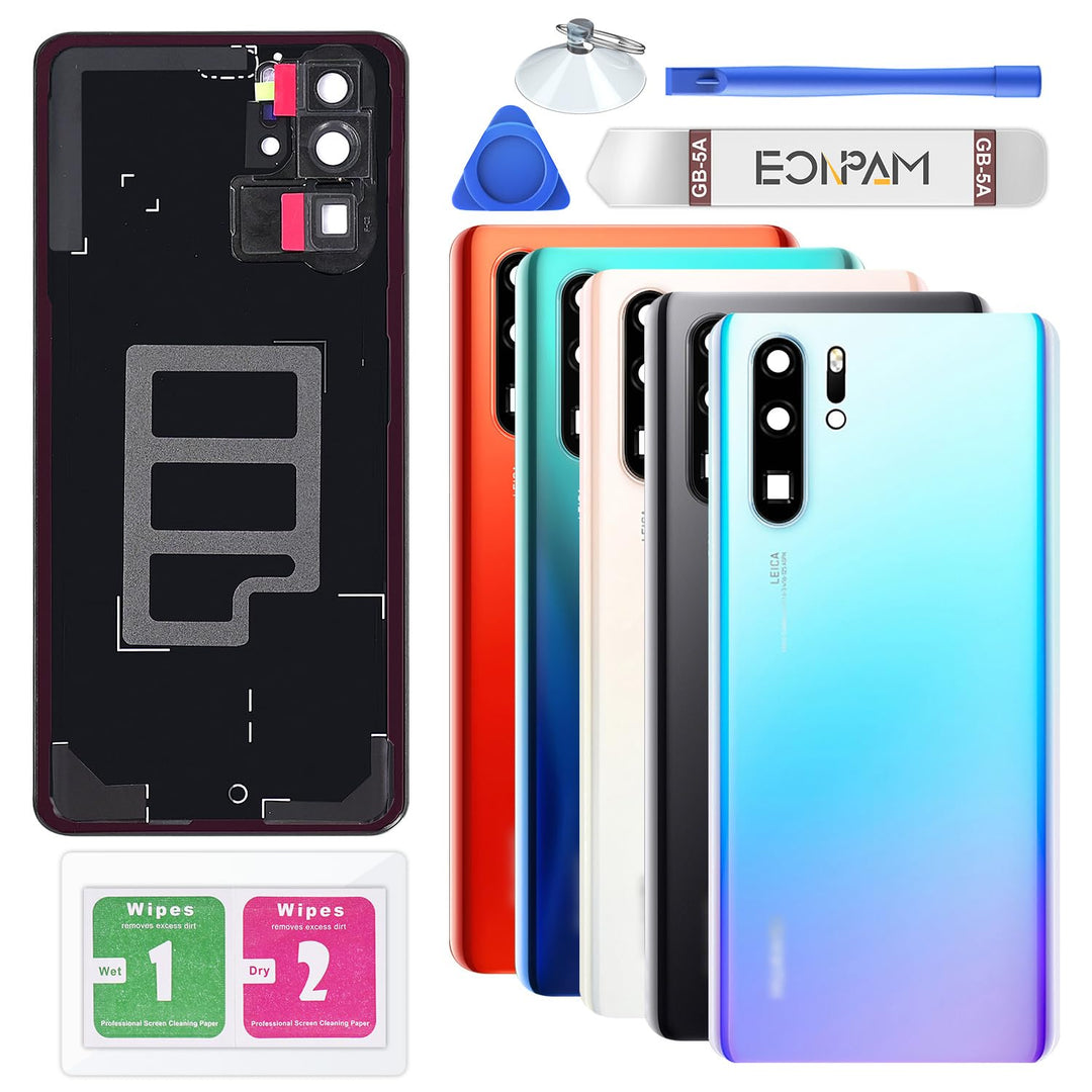Eonpam Akkudeckel für Huawei P30 Pro Rückseite Glas Original Backcover Back Glas Ersatz Reparatur Se