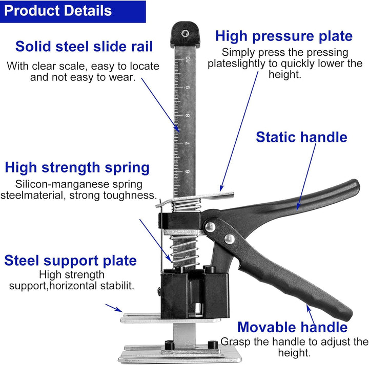 Arbeitssparende Armtürverwendung Plattenheber Schrankheber Klemmplatten-Nivelliersystem 529lb/240kg